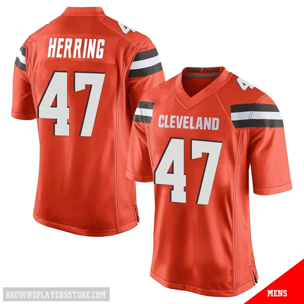 ＃47 Men's Tyron Herring Orange Game Cleveland Browns Alternate Jersey