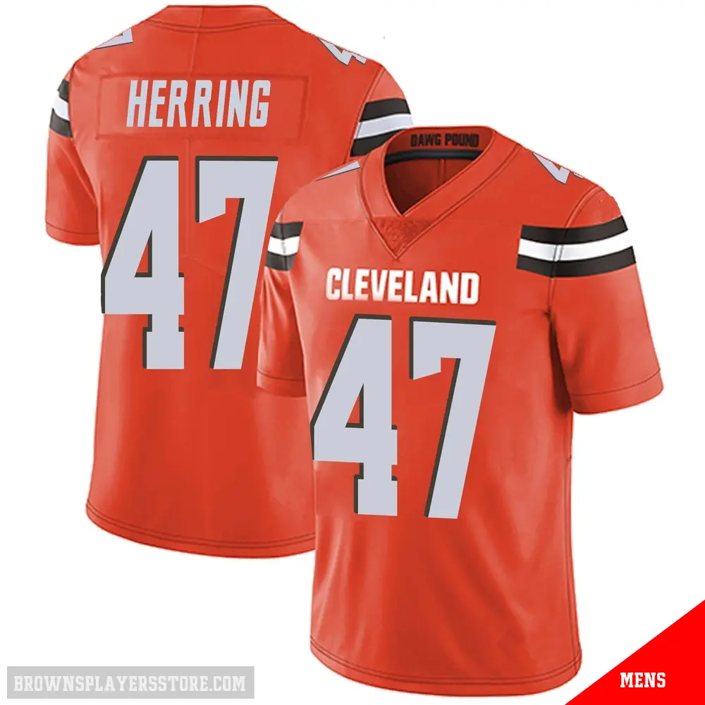 ＃47 Men's Tyron Herring Orange Limited Cleveland Browns Alternate Vapor Untouchable Jersey