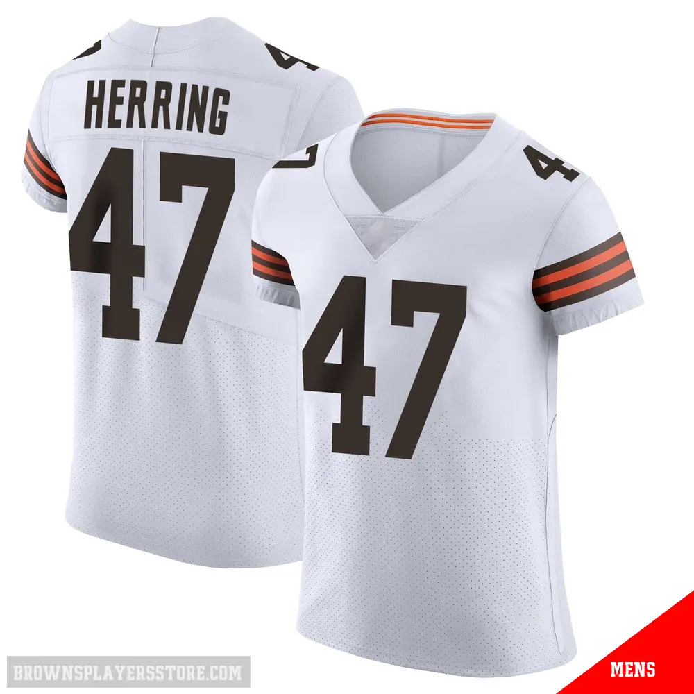 ＃47 Men's Tyron Herring White Elite Cleveland Browns Vapor Jersey
