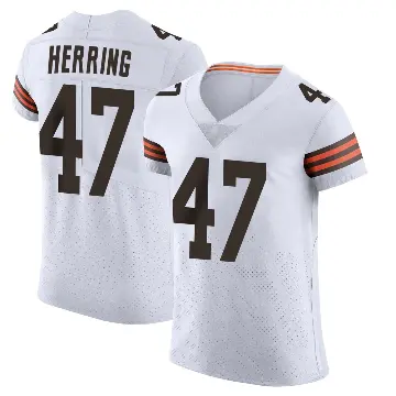 ＃47 Men's Tyron Herring White Elite Cleveland Browns Vapor Jersey