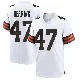 ＃47 Men's Tyron Herring White Game Cleveland Browns Jersey