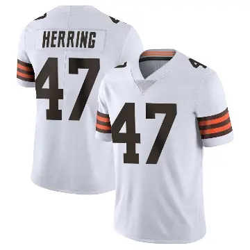 ＃47 Men's Tyron Herring White Limited Cleveland Browns Vapor Untouchable Jersey