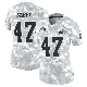 ＃47 Women's Andre Szmyt Arctic Camo Limited Cleveland Browns 2024 Salute to Service Jersey