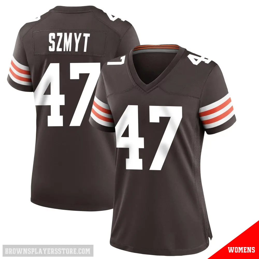 ＃47 Women's Andre Szmyt Brown Game Cleveland Browns Team Color Jersey