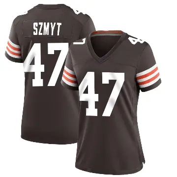 ＃47 Women's Andre Szmyt Brown Game Cleveland Browns Team Color Jersey