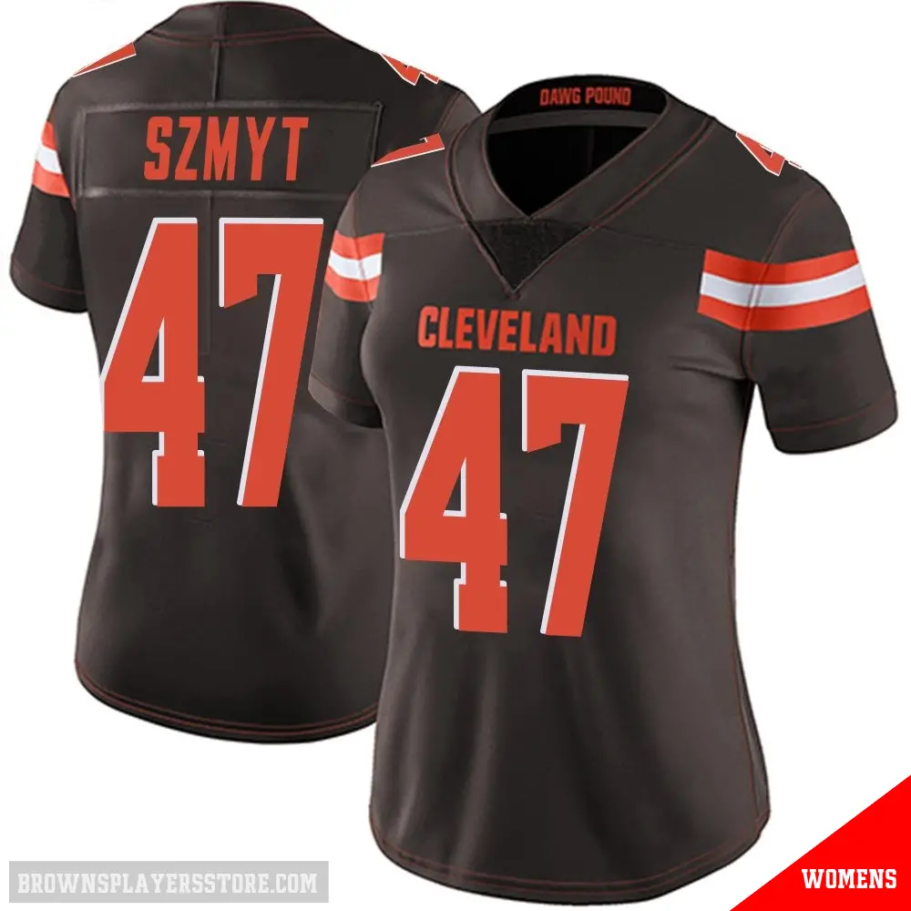 ＃47 Women's Andre Szmyt Brown Limited Cleveland Browns Team Color Vapor Untouchable Jersey