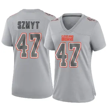 ＃47 Women's Andre Szmyt Gray Game Cleveland Browns Atmosphere Fashion Jersey