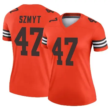 ＃47 Women's Andre Szmyt Orange Legend Cleveland Browns Inverted Jersey