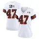 ＃47 Women's Andre Szmyt White Game Cleveland Browns 1946 Collection Alternate Jersey