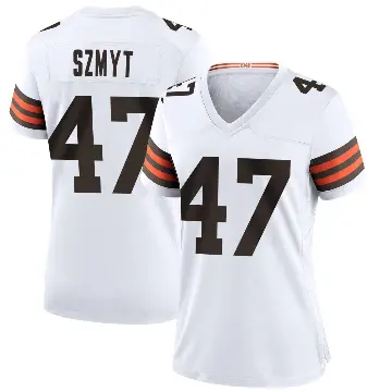 ＃47 Women's Andre Szmyt White Game Cleveland Browns Jersey
