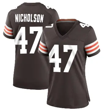 ＃47 Women's DeCarlos Nicholson Brown Game Cleveland Browns Team Color Jersey