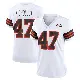 ＃47 Women's DeCarlos Nicholson White Game Cleveland Browns 1946 Collection Alternate Jersey