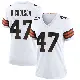 ＃47 Women's DeCarlos Nicholson White Game Cleveland Browns Jersey