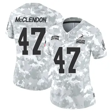 ＃47 Women's Jeremiah McClendon Arctic Camo Limited Cleveland Browns 2024 Salute to Service Jersey