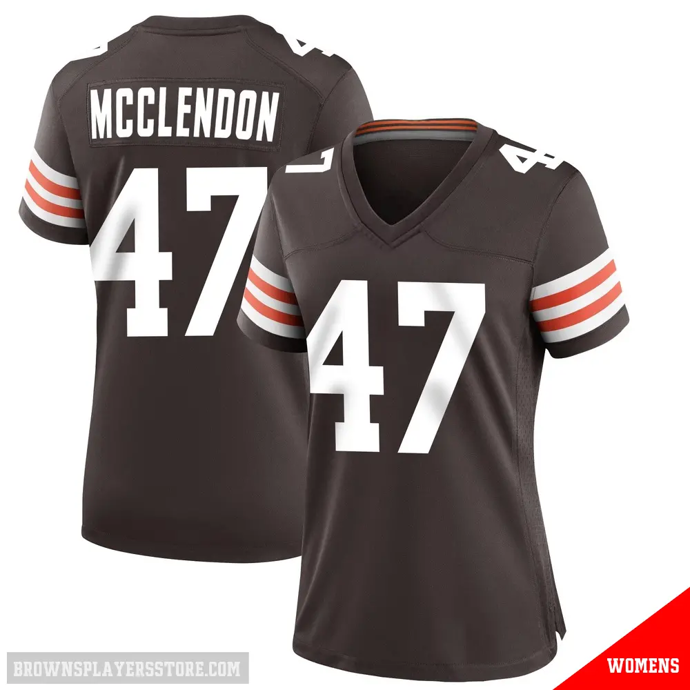 ＃47 Women's Jeremiah McClendon Brown Game Cleveland Browns Team Color Jersey
