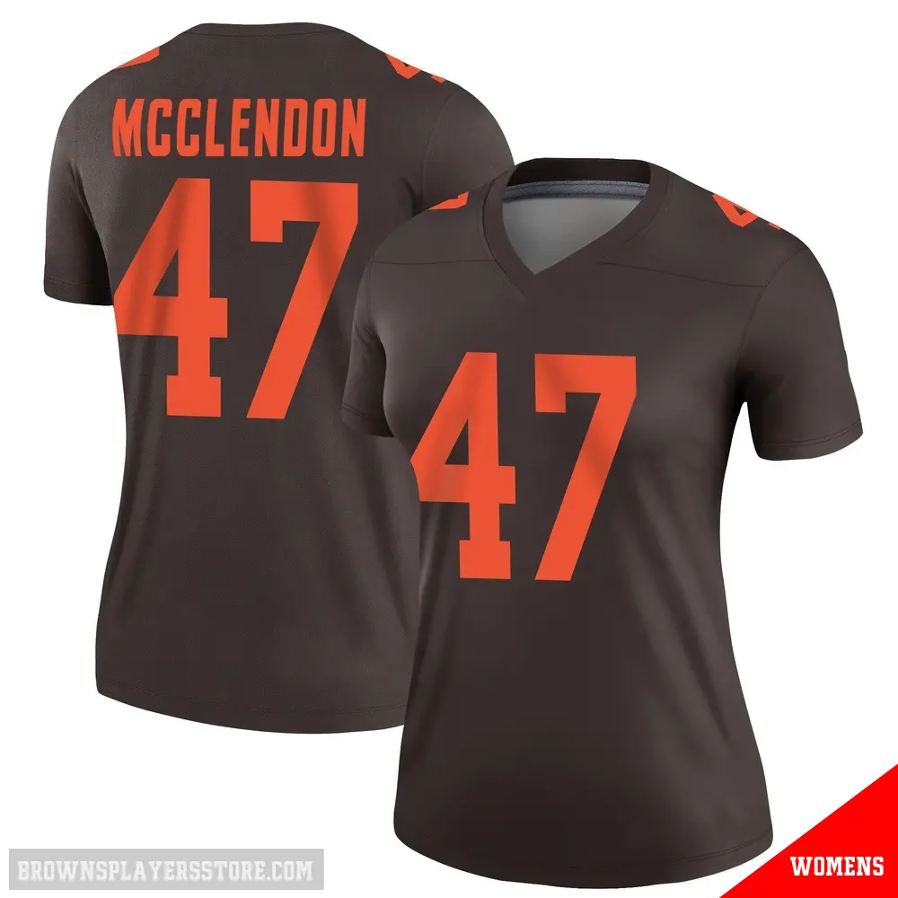 ＃47 Women's Jeremiah McClendon Brown Legend Cleveland Browns Alternate Jersey