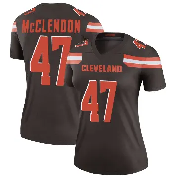 ＃47 Women's Jeremiah McClendon Brown Legend Cleveland Browns Jersey