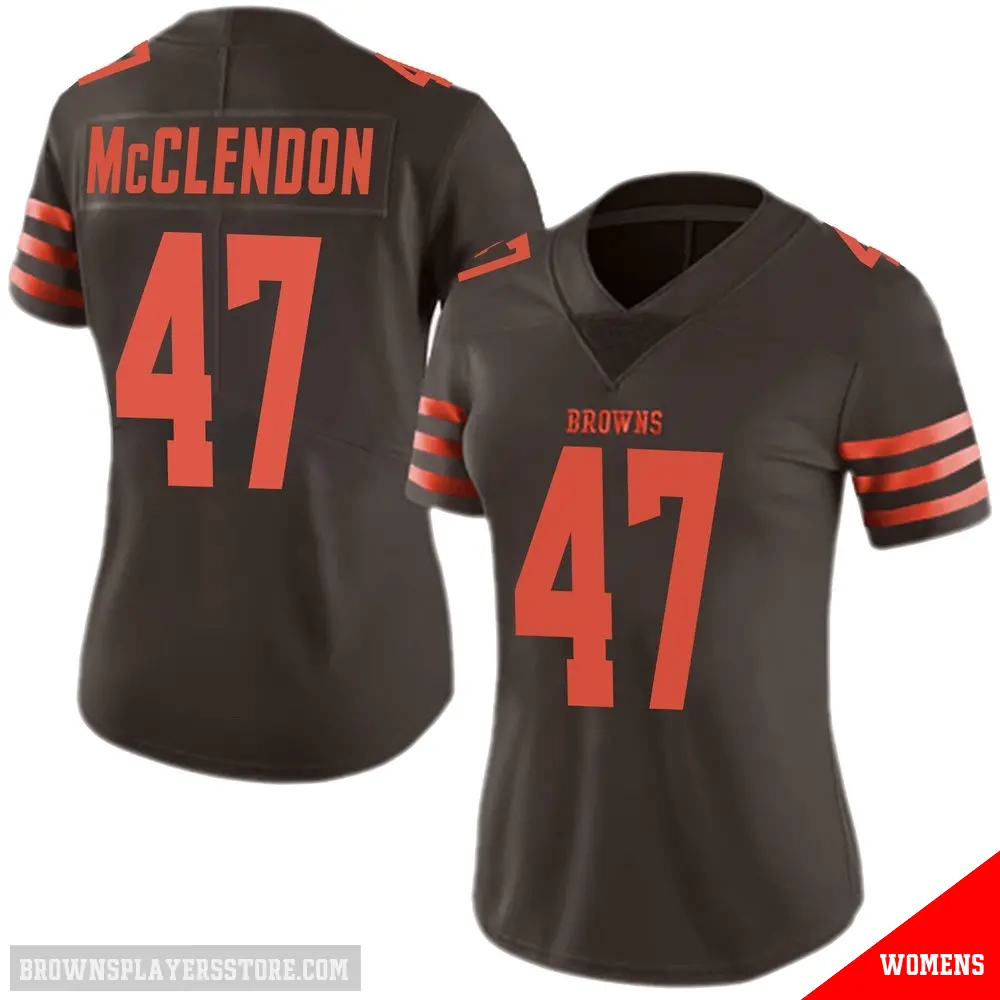 ＃47 Women's Jeremiah McClendon Brown Limited Cleveland Browns Color Rush Jersey