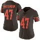 ＃47 Women's Jeremiah McClendon Brown Limited Cleveland Browns Color Rush Jersey