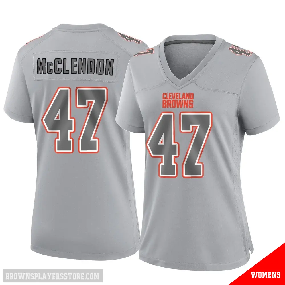 ＃47 Women's Jeremiah McClendon Gray Game Cleveland Browns Atmosphere Fashion Jersey