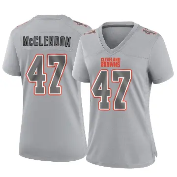 ＃47 Women's Jeremiah McClendon Gray Game Cleveland Browns Atmosphere Fashion Jersey