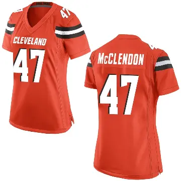 ＃47 Women's Jeremiah McClendon Orange Game Cleveland Browns Alternate Jersey