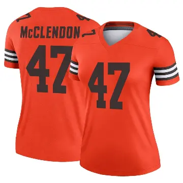 ＃47 Women's Jeremiah McClendon Orange Legend Cleveland Browns Inverted Jersey