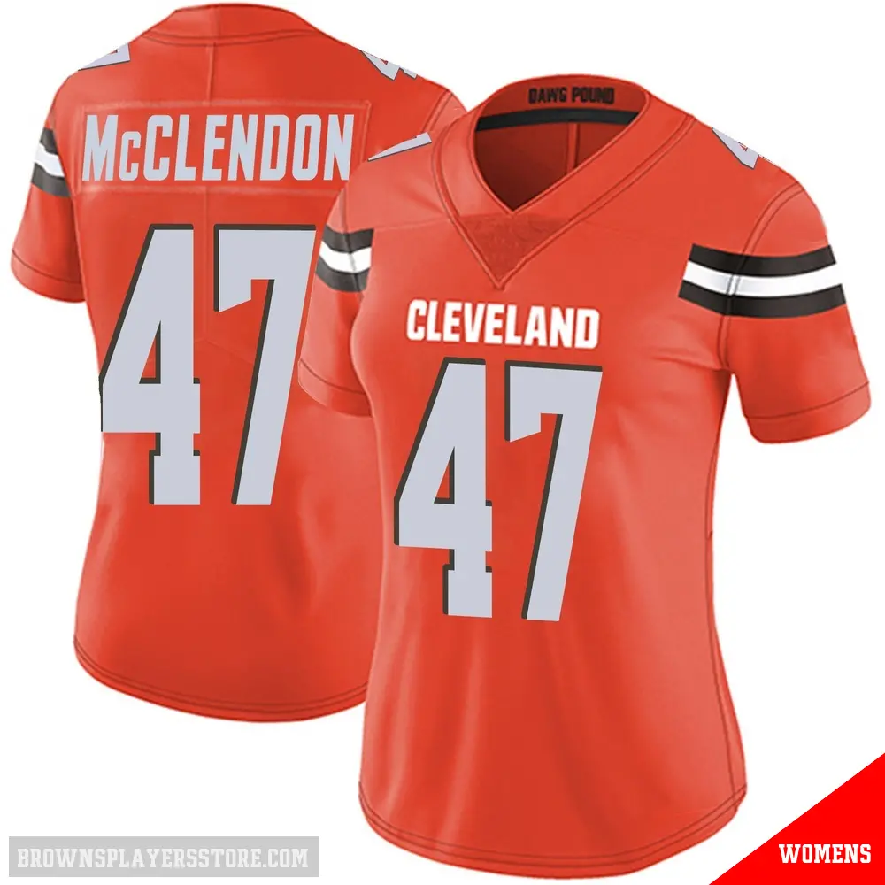 ＃47 Women's Jeremiah McClendon Orange Limited Cleveland Browns Alternate Vapor Untouchable Jersey