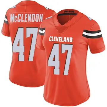 ＃47 Women's Jeremiah McClendon Orange Limited Cleveland Browns Alternate Vapor Untouchable Jersey