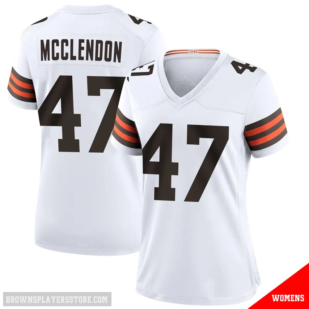 ＃47 Women's Jeremiah McClendon White Game Cleveland Browns Jersey