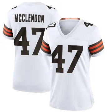 ＃47 Women's Jeremiah McClendon White Game Cleveland Browns Jersey