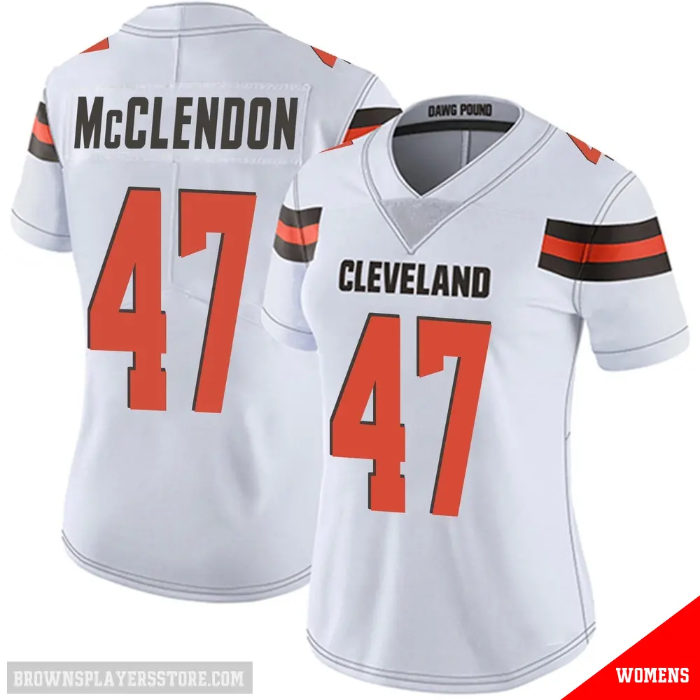 ＃47 Women's Jeremiah McClendon White Limited Cleveland Browns Vapor Untouchable Jersey