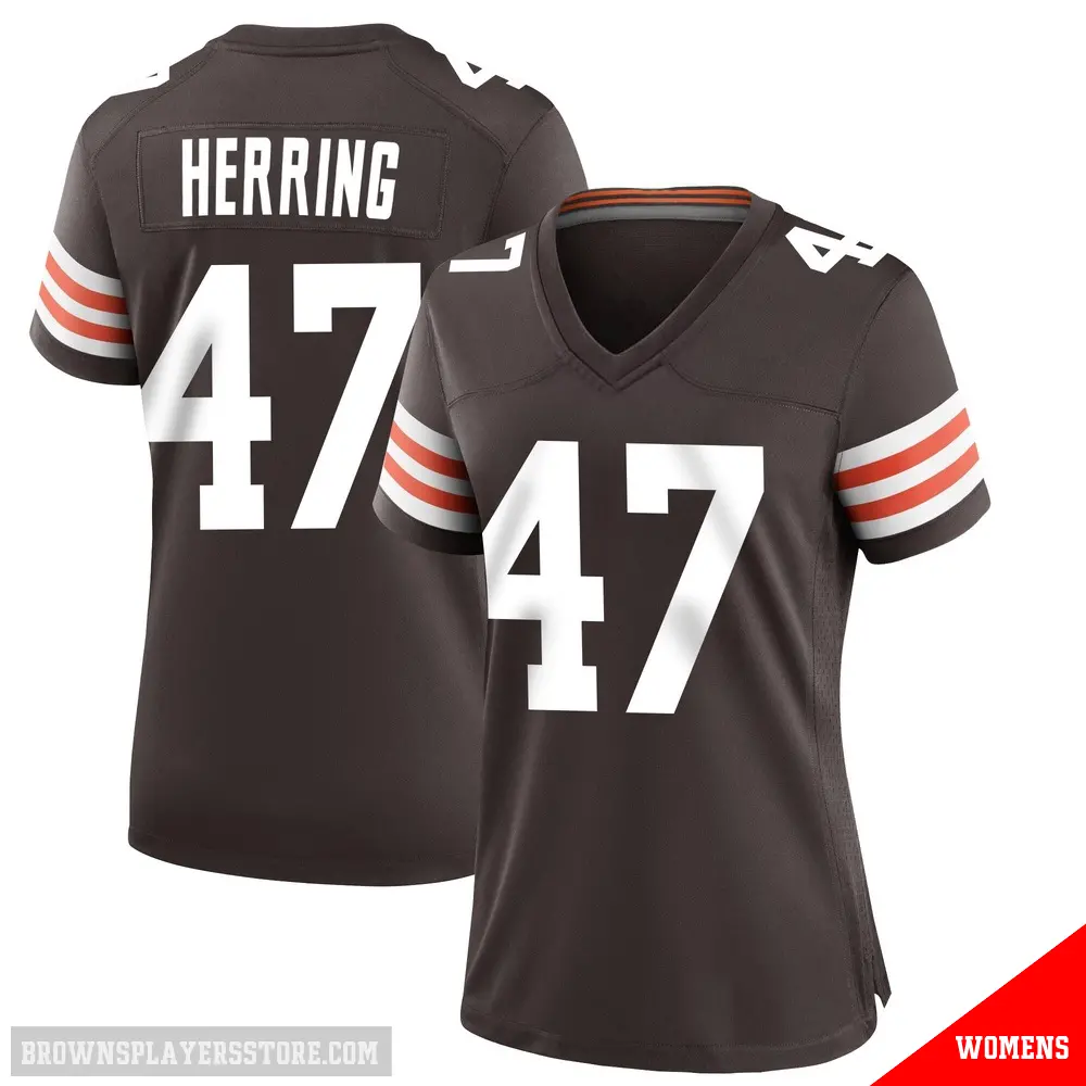 ＃47 Women's Tyron Herring Brown Game Cleveland Browns Team Color Jersey