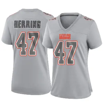 ＃47 Women's Tyron Herring Gray Game Cleveland Browns Atmosphere Fashion Jersey