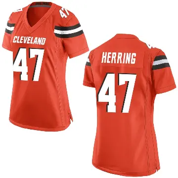 ＃47 Women's Tyron Herring Orange Game Cleveland Browns Alternate Jersey