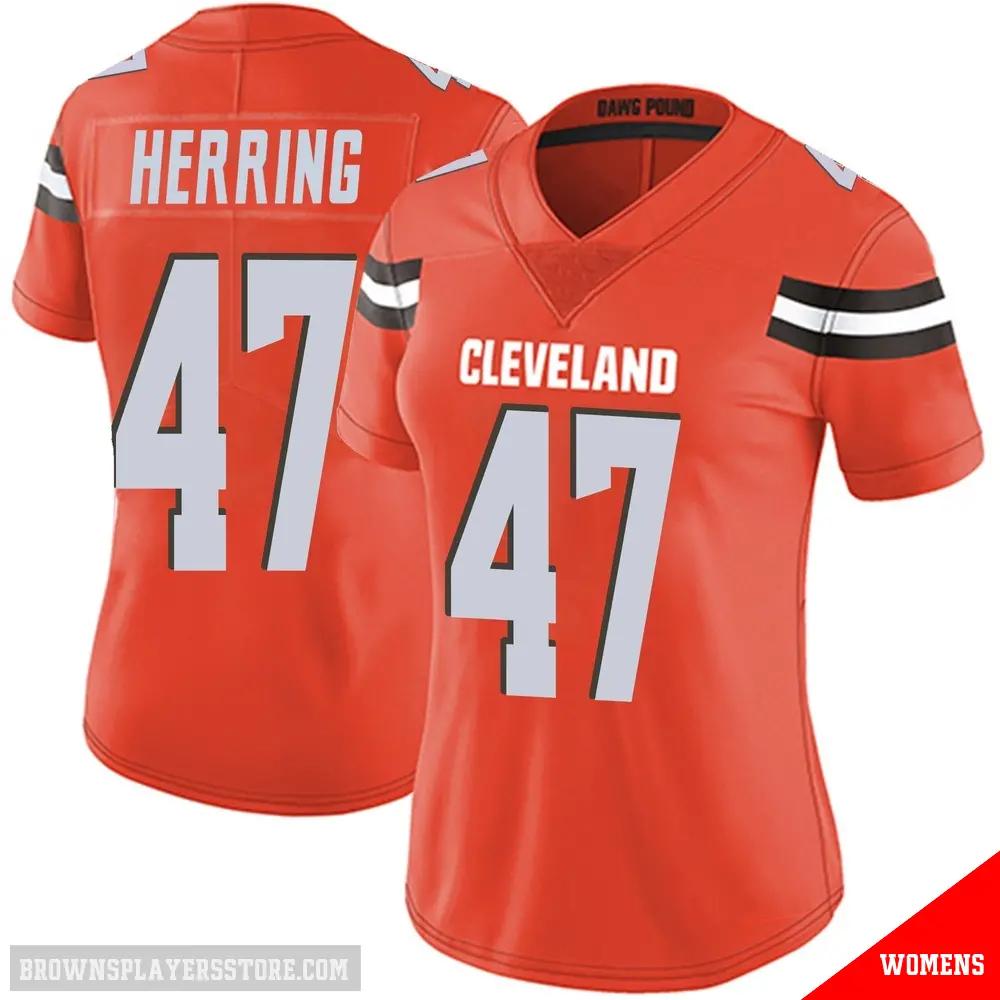 ＃47 Women's Tyron Herring Orange Limited Cleveland Browns Alternate Vapor Untouchable Jersey
