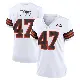 ＃47 Women's Tyron Herring White Game Cleveland Browns 1946 Collection Alternate Jersey