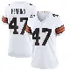 ＃47 Women's Tyron Herring White Game Cleveland Browns Jersey