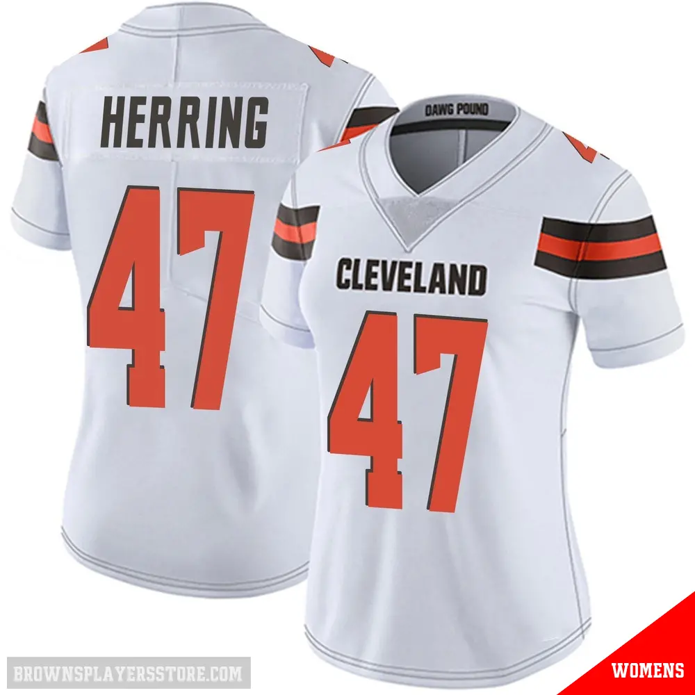 ＃47 Women's Tyron Herring White Limited Cleveland Browns Vapor Untouchable Jersey