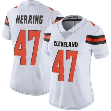＃47 Women's Tyron Herring White Limited Cleveland Browns Vapor Untouchable Jersey