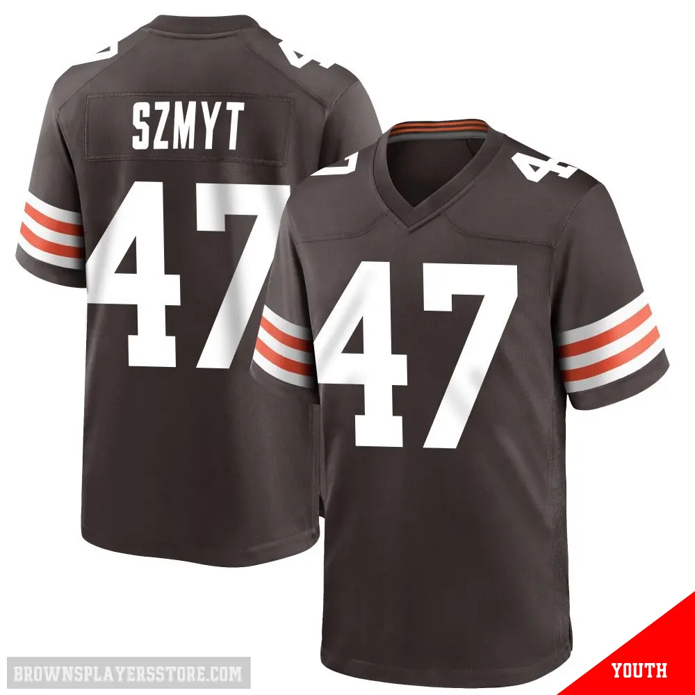 ＃47 Youth Andre Szmyt Brown Game Cleveland Browns Team Color Jersey