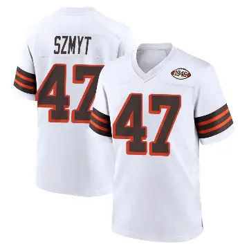 ＃47 Youth Andre Szmyt White Game Cleveland Browns 1946 Collection Alternate Jersey