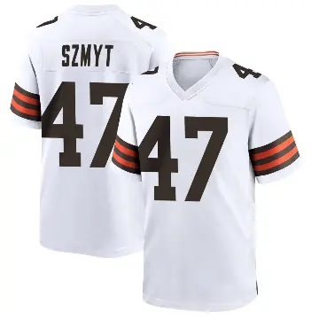 ＃47 Youth Andre Szmyt White Game Cleveland Browns Jersey