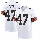 ＃47 Youth Andre Szmyt White Game Cleveland Browns Jersey