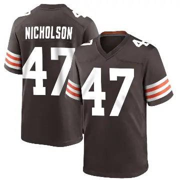 ＃47 Youth DeCarlos Nicholson Brown Game Cleveland Browns Team Color Jersey