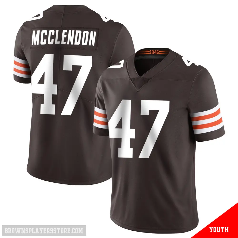 ＃47 Youth Jeremiah McClendon Brown Limited Cleveland Browns Team Color Vapor Untouchable Jersey