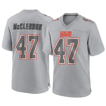 ＃47 Youth Jeremiah McClendon Gray Game Cleveland Browns Atmosphere Fashion Jersey