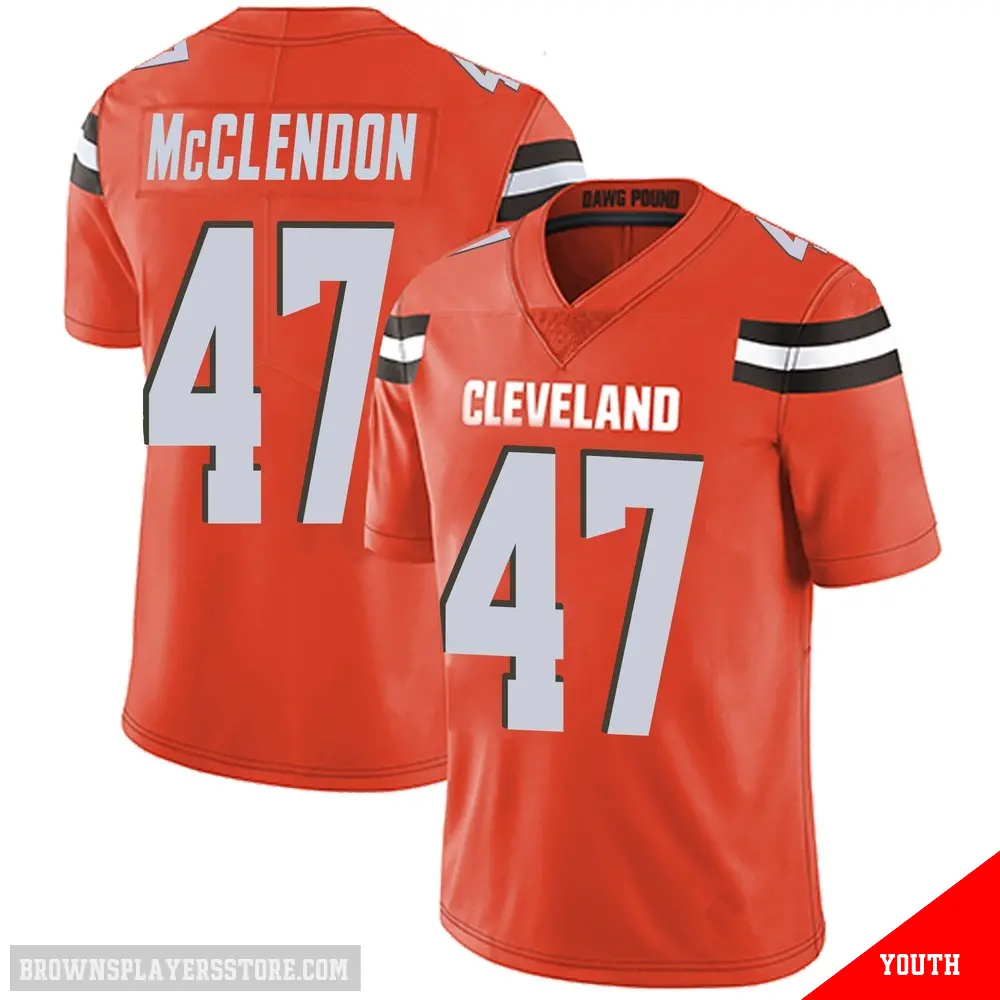 ＃47 Youth Jeremiah McClendon Orange Limited Cleveland Browns Alternate Vapor Untouchable Jersey