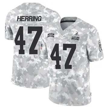 ＃47 Youth Tyron Herring Arctic Camo Limited Cleveland Browns 2024 Salute to Service Jersey