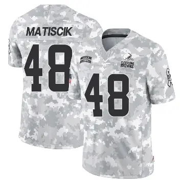 ＃48 Men's Brent Matiscik Arctic Camo Limited Cleveland Browns 2024 Salute to Service Jersey